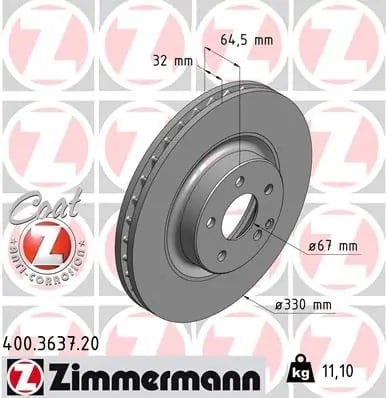 ZIMMERMANN 400 3637 20 Fren Diski 204421000007 uygun fiyat hızlı kargo