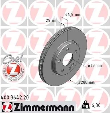 ZIMMERMANN 400 3642 20 Fren Diski 1694210212 uygun fiyat hızlı kargo