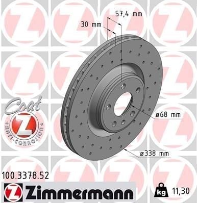 ZIMMERMANN 100 3378 52 Fren Diski 80A615301F uygun fiyat hızlı kargo