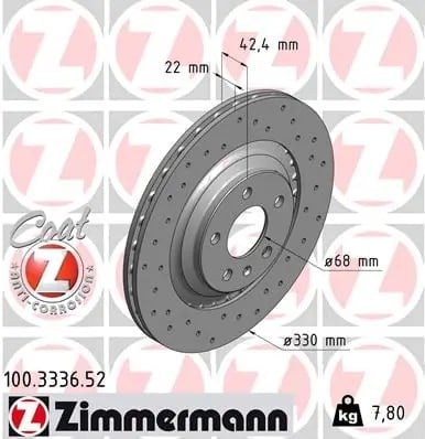 ZIMMERMANN 100 3336 52 Fren Diski 4F0615601B uygun fiyat hızlı kargo