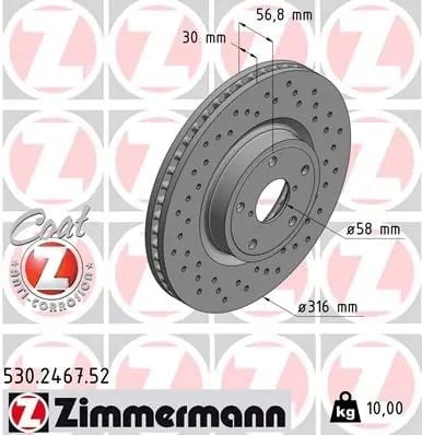 ZIMMERMANN 530 2467 52 Fren Diski 26300 AL010 uygun fiyat hızlı kargo