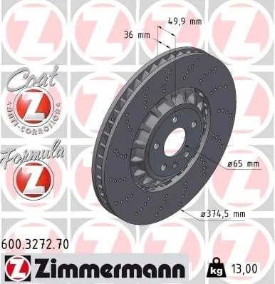 ZIMMERMANN 600 3272 70 Fren Diski 4M0615301BJ uygun fiyat hızlı kargo