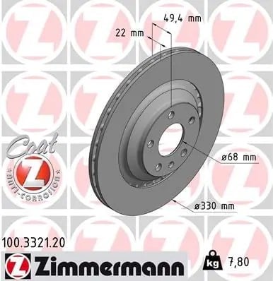 ZIMMERMANN 100 3321 20 Fren Diski 4F0615601F uygun fiyat hızlı kargo