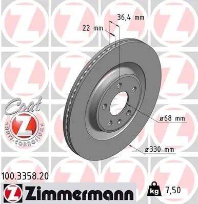 ZIMMERMANN 100 3358 20 Fren Diski 8W0615601E uygun fiyat hızlı kargo