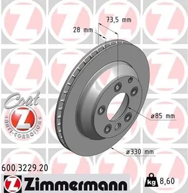 ZIMMERMANN 600322920 Fren Diski 7L6615601D uygun fiyat hızlı kargo