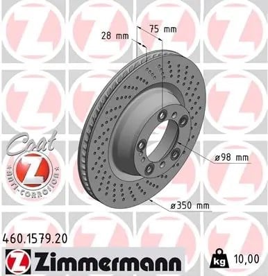 ZIMMERMANN 460 1579 20 Fren Diski 99735240601 uygun fiyat hızlı kargo