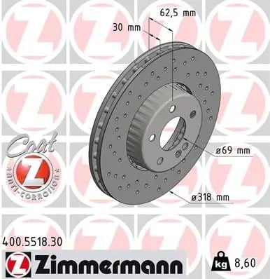ZIMMERMANN 400 5518 30 Fren Diski 0004212112 uygun fiyat hızlı kargo