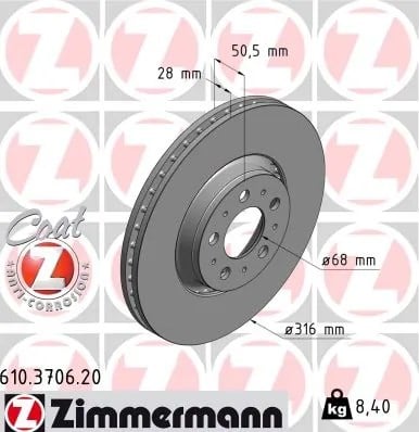 ZIMMERMANN 610 3706 20 Fren Diski 30636074 uygun fiyat hızlı kargo