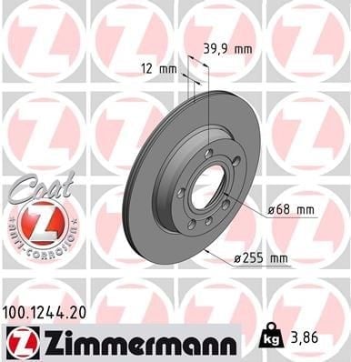 ZIMMERMANN 100 1244 20 Fren Diski 8E0615601Q uygun fiyat hızlı kargo