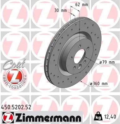 ZIMMERMANN 450 5202 52 Fren Diski LR019988 uygun fiyat hızlı kargo