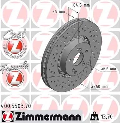 ZIMMERMANN 400 5503 70 Fren Diski 2124210512 uygun fiyat hızlı kargo