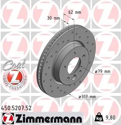 ZIMMERMANN 450 5207 52 Fren Diski SDB000602 uygun fiyat hızlı kargo