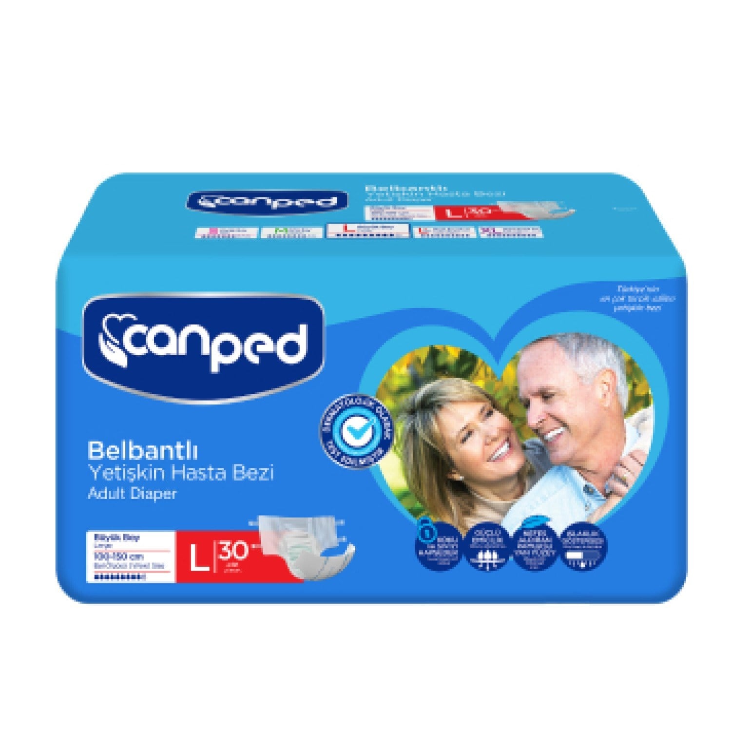 Canped Belbantlı Tekstil Hasta Bezi L 30'lu