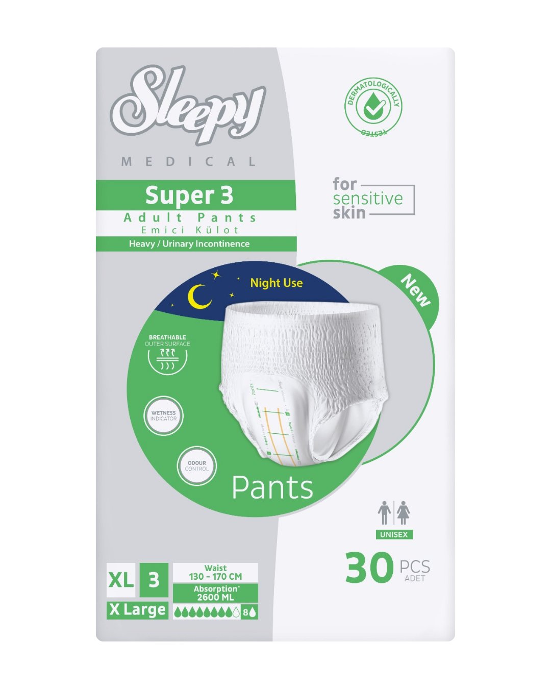 Sleepy Hasta Bezi Süper 3 Külot 30'lu XL
