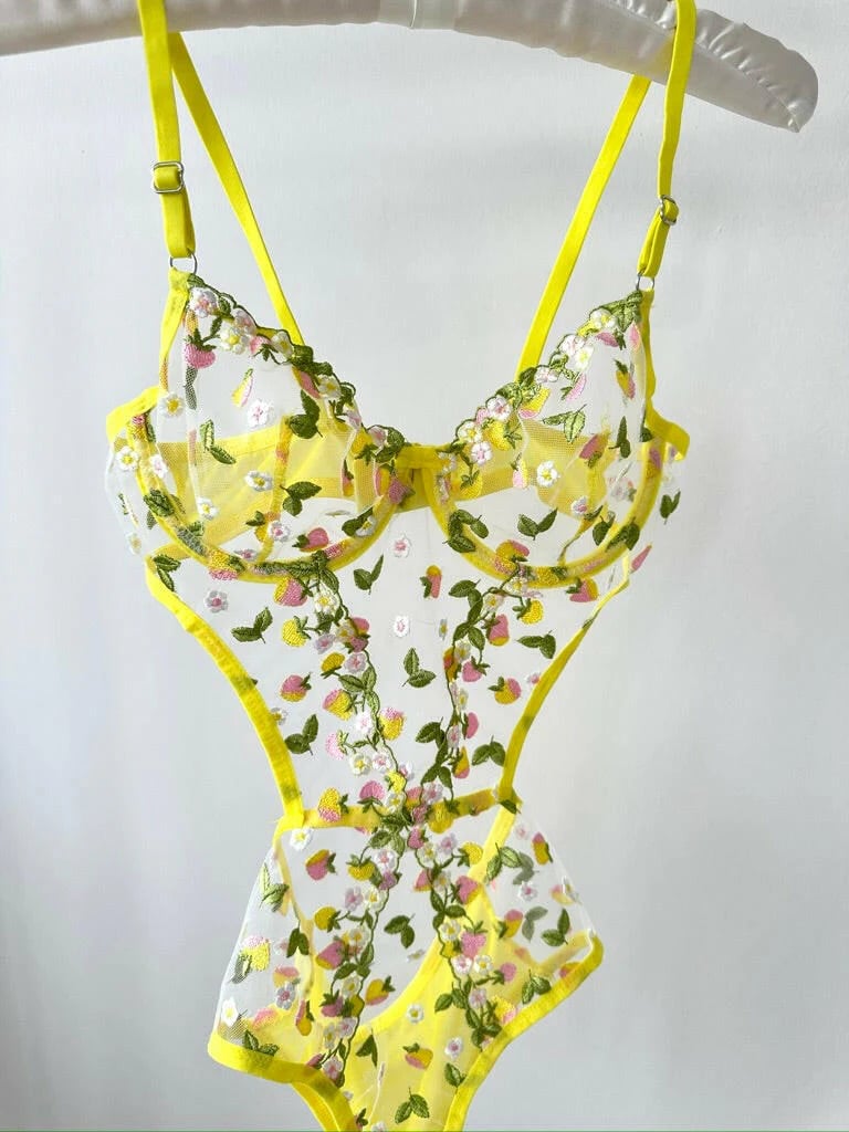 Carety Sarı Bodysuit