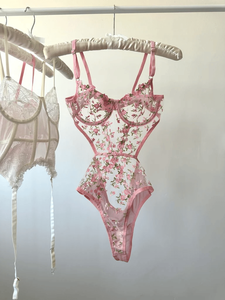 Robin Pembe Bodysuıt