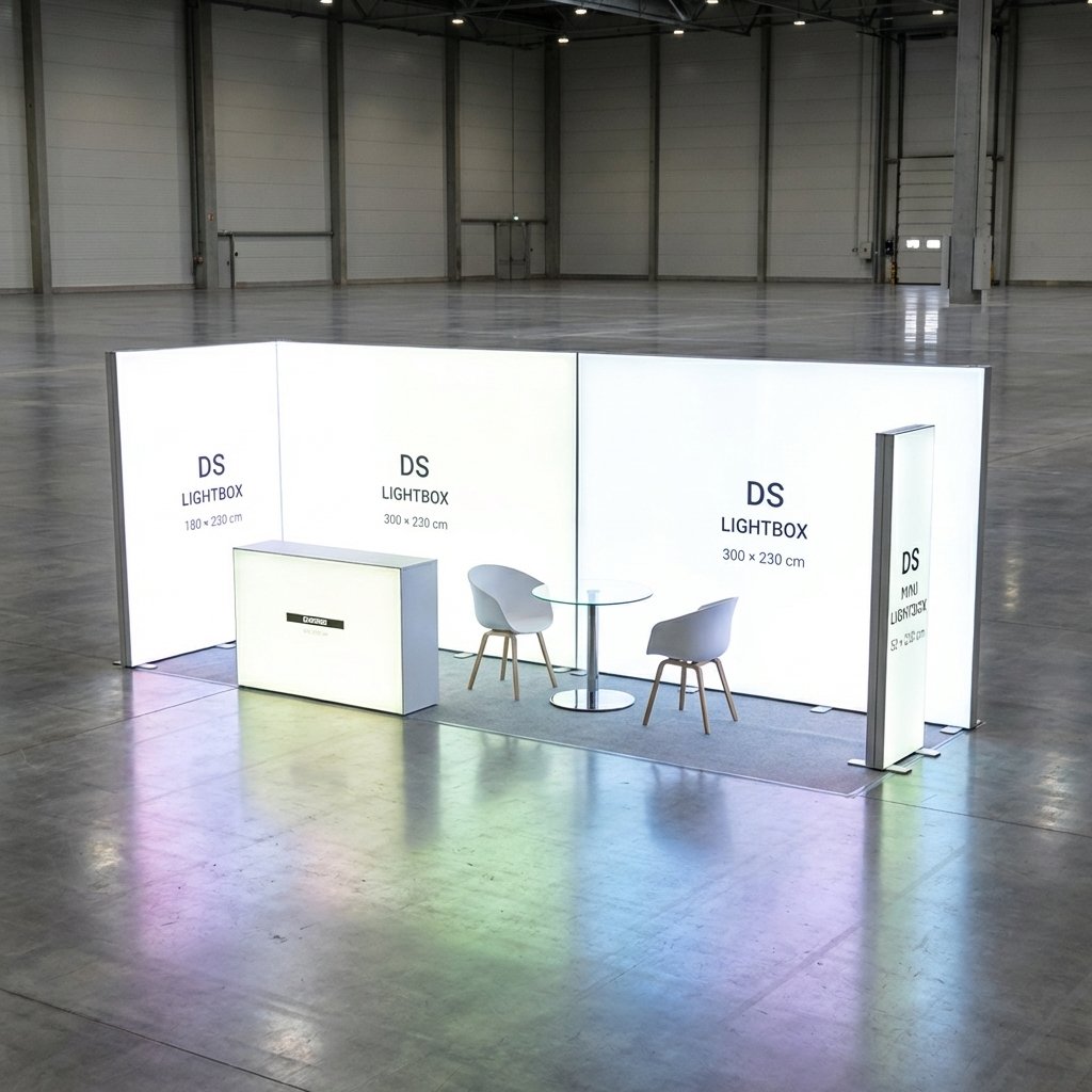 12 m² (600×200 cm)  DS Modüler Lightbox kongre  Standı  - set 24
