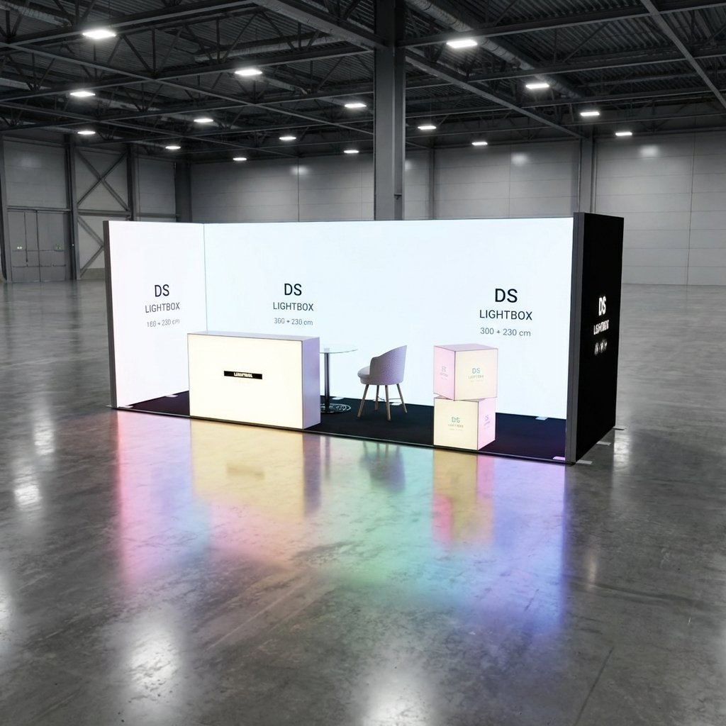 12 m² (600×200 cm)  DS Modüler Lightbox kongre  Standı  - set 25