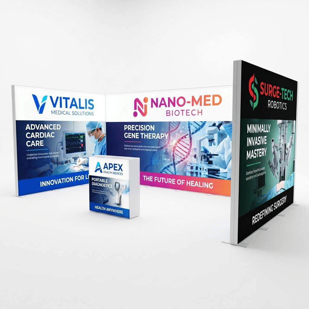 18 m² Modüler Lightbox Fuar Standı 3 Cephe Kapalı 600×300 cm - Genel Görünüm