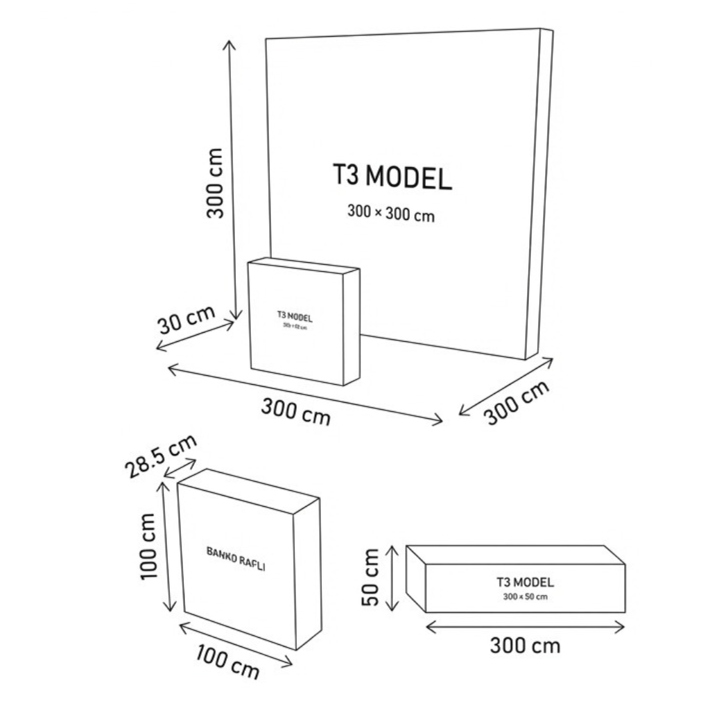 6 m² T3 Modüler Fuar Standı Tek Cephe Kapalı – Set 15