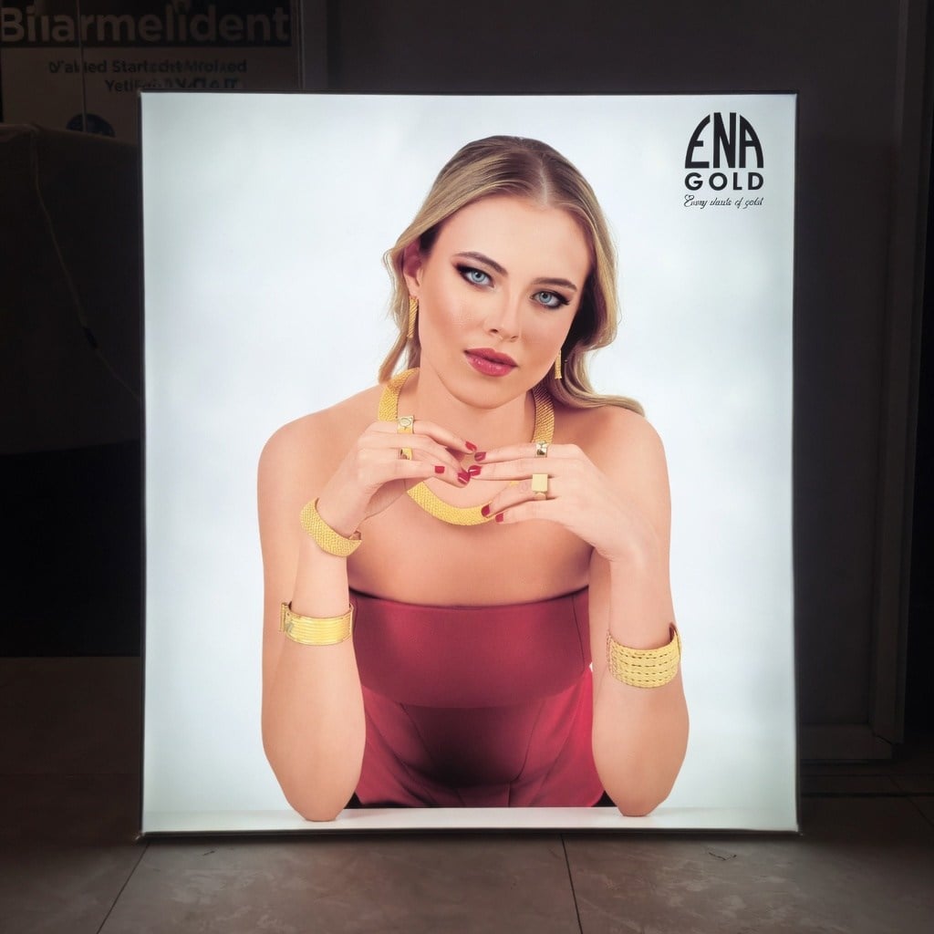 80x90 cm Duvar Tipi Lightbox Tabela - 5 cm kasa