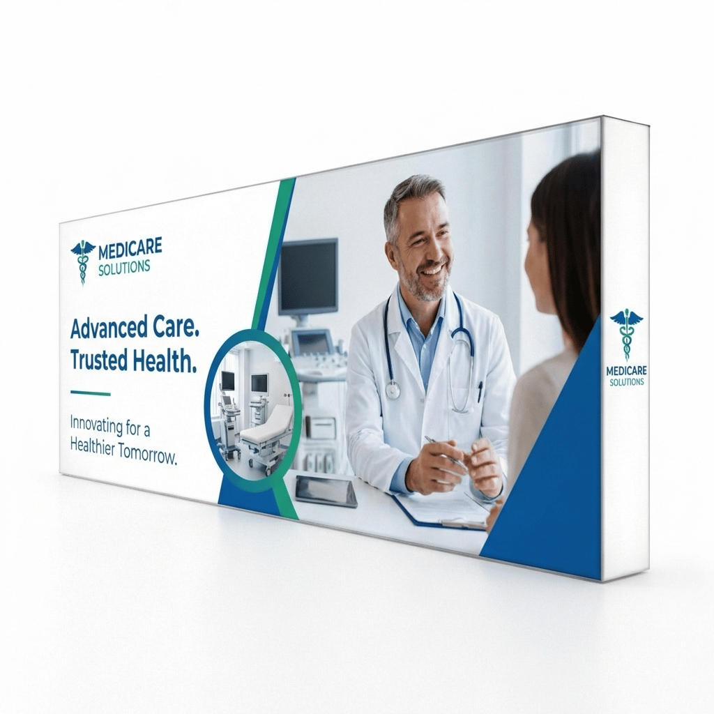 T3 Modüler Lightbox 900×250 cm - Ön Cephe Görünümü