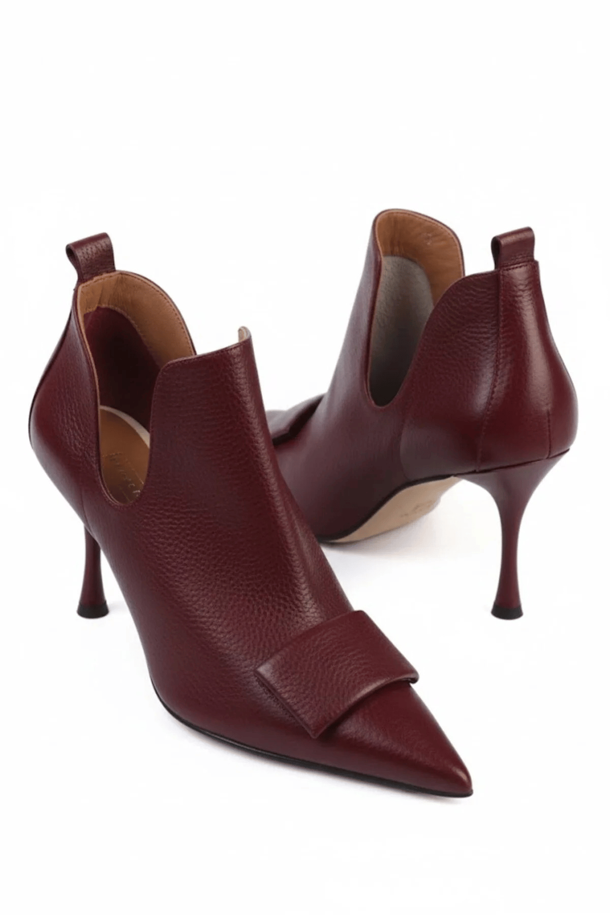 Karvenshoes Haki̇ki̇ Deri̇ Bordo Bot 549