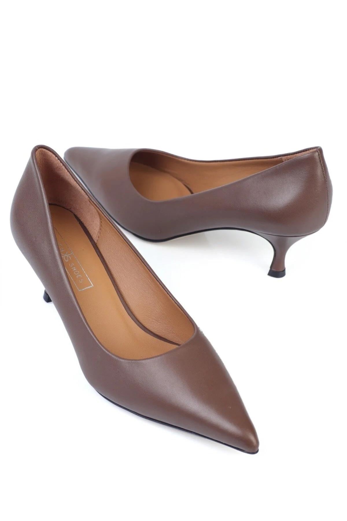 Karvenshoes Haki̇ki̇ Vi̇zon Deri̇ Sti̇letto 25261