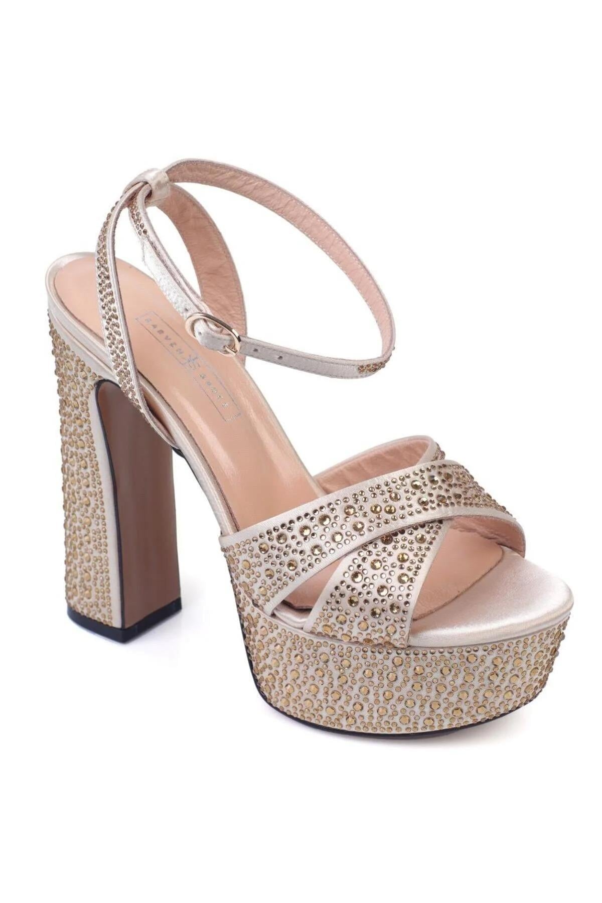 Karvenshoes Platform Taşlı Abiye 6234