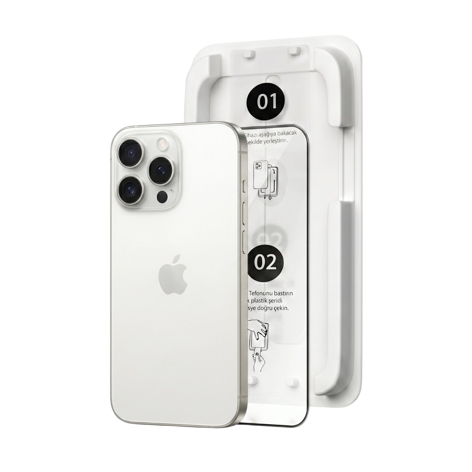 Fulltech MagicBox iPhone 16 Pro Premium Tempered Glass Aparatlı Ekran Koruyucu - Clear