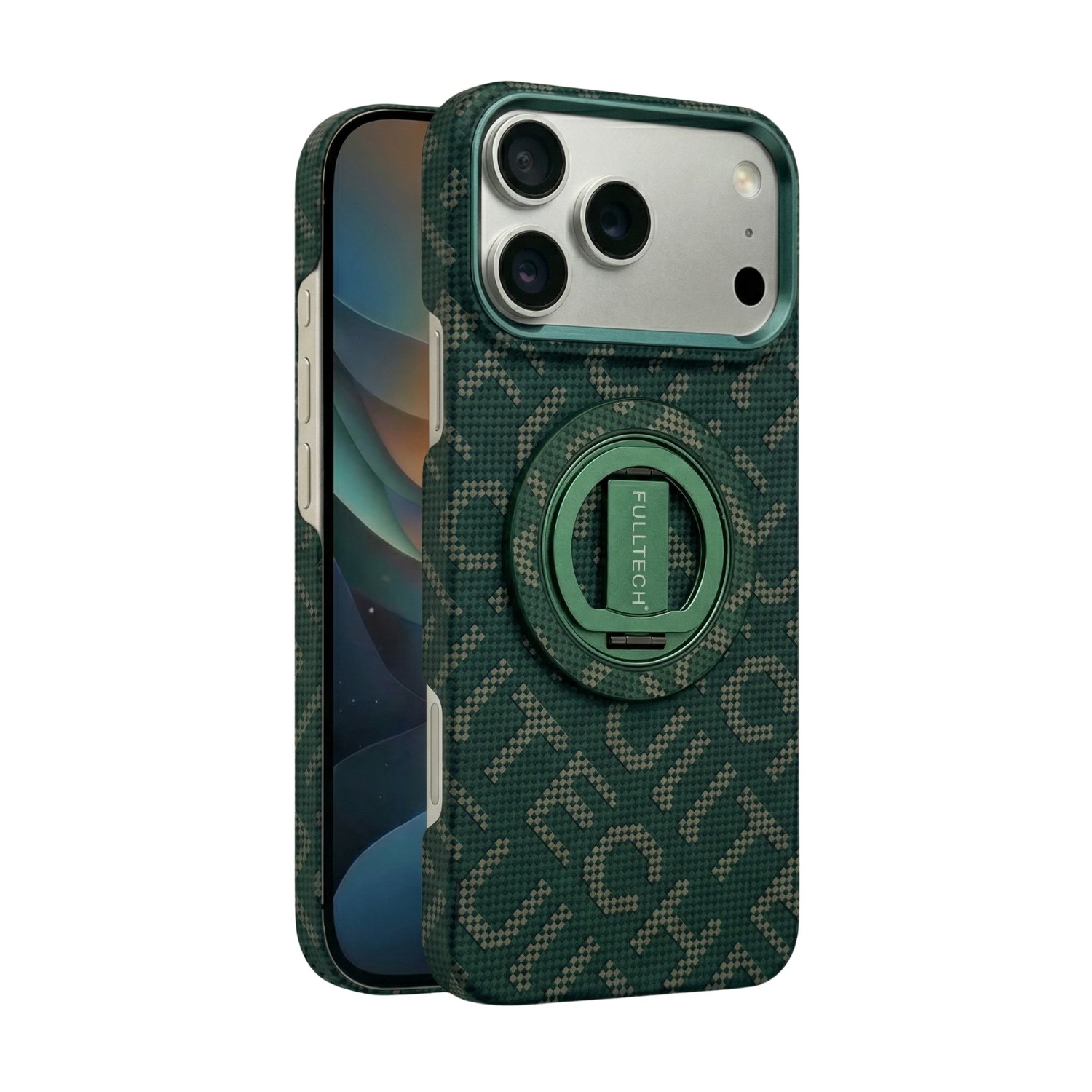 Fulltech PC2 iPhone 17 Pro Max Magsafe Karbon Tasarım Kılıf - Green