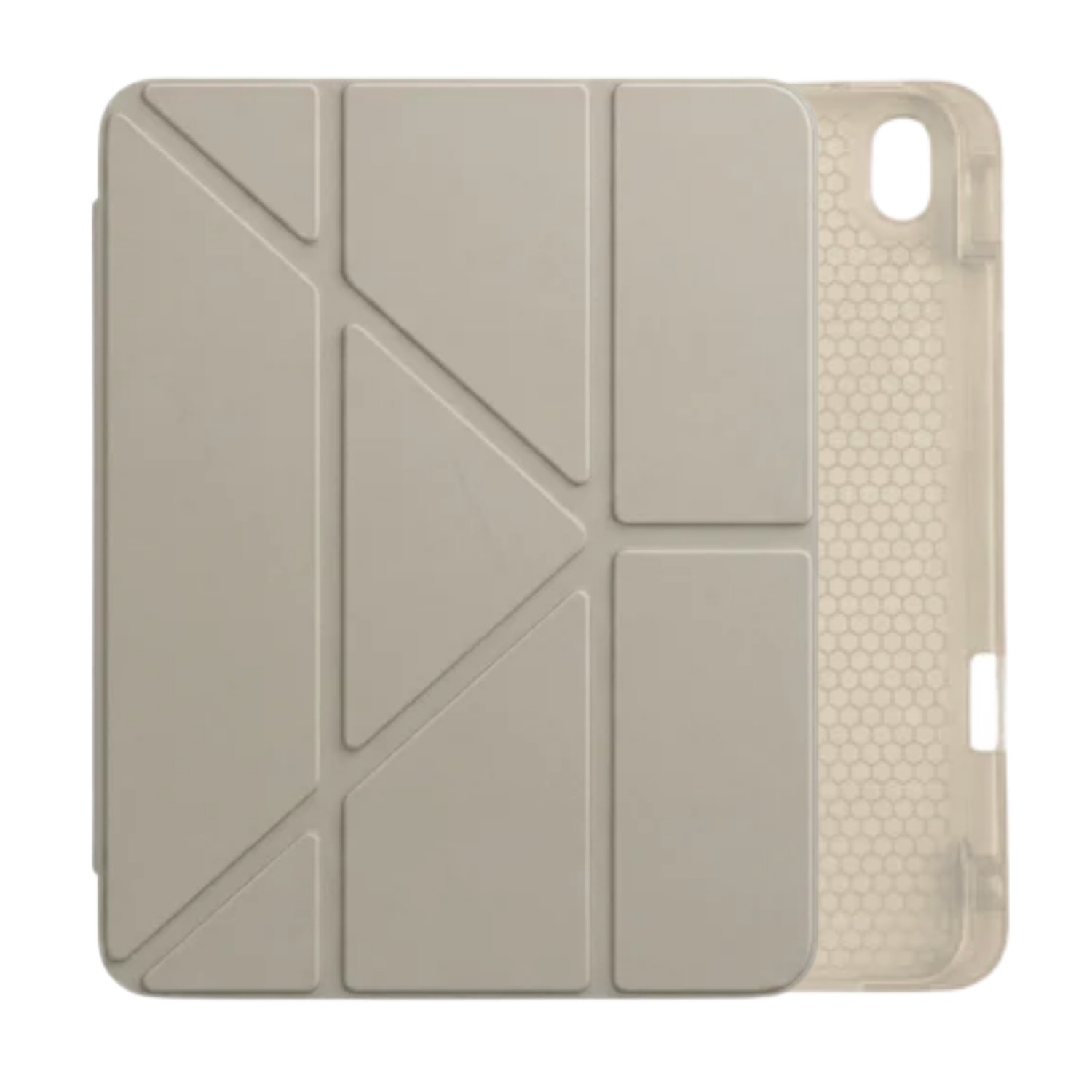PS iPad A16 / 10.9 (10. nesil) Tri Folding Standlı Kılıf - Bej