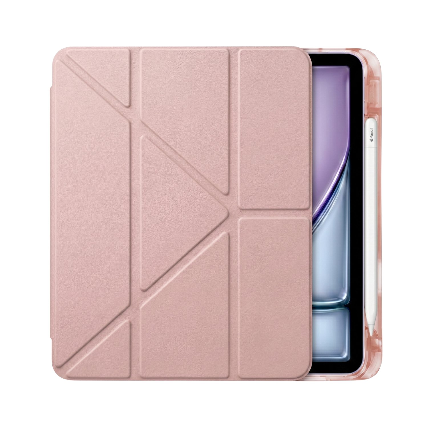 PS iPad Air 11 inç (M4)/(M3)/(M2) Tri Folding Standlı Kılıf - Pembe