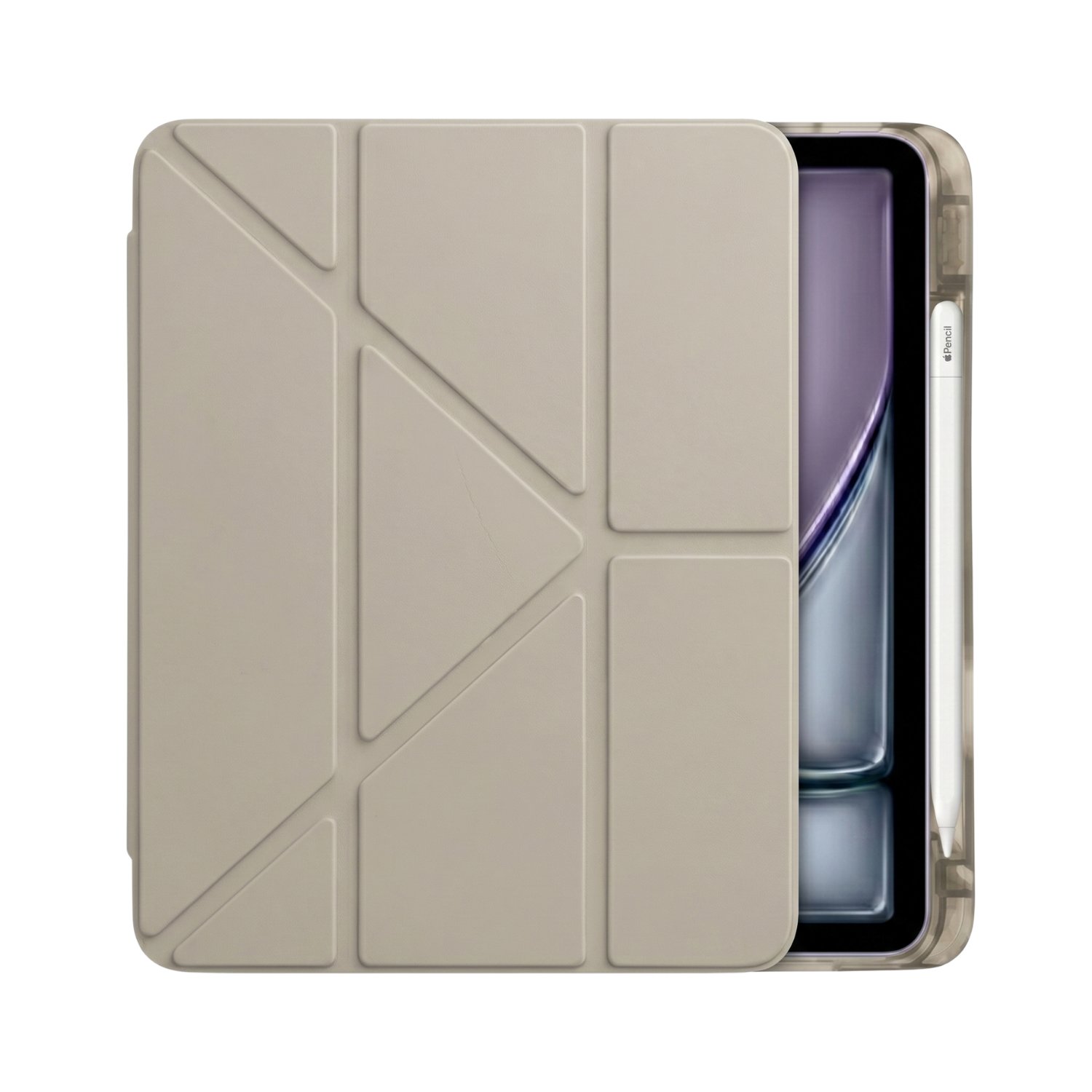 PS iPad Air 11 inç (M4)/(M3)/(M2) Tri Folding Standlı Kılıf - Bej