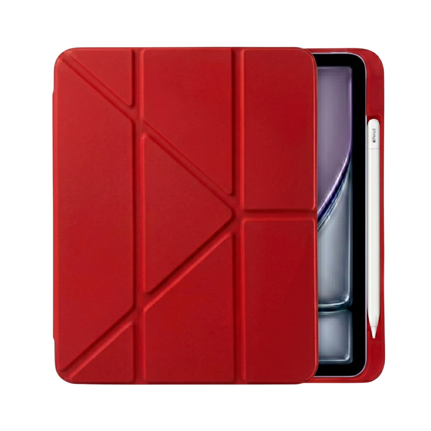 PS iPad Air 11 inç (M4)/(M3)/(M2) Tri Folding Standlı Kılıf - Kırmızı