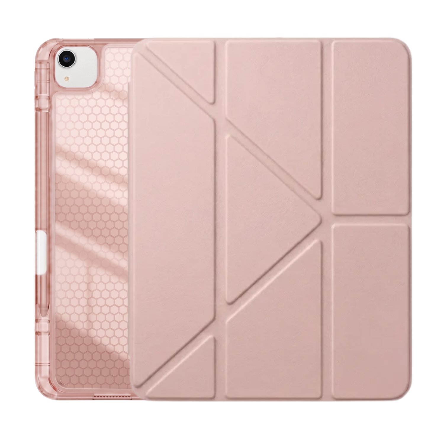 PS iPad Air 13 inç (M4)/(M3)/(M2) Tri Folding Standlı Kılıf - Pembe