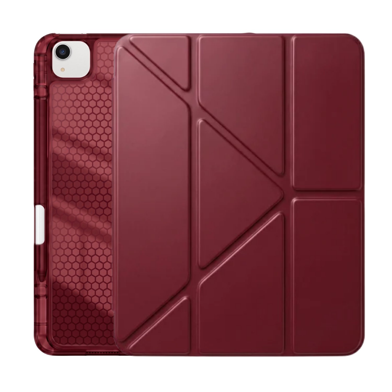 PS iPad Air 13 inç (M4)/(M3)/(M2) Tri Folding Standlı Kılıf - Bordo