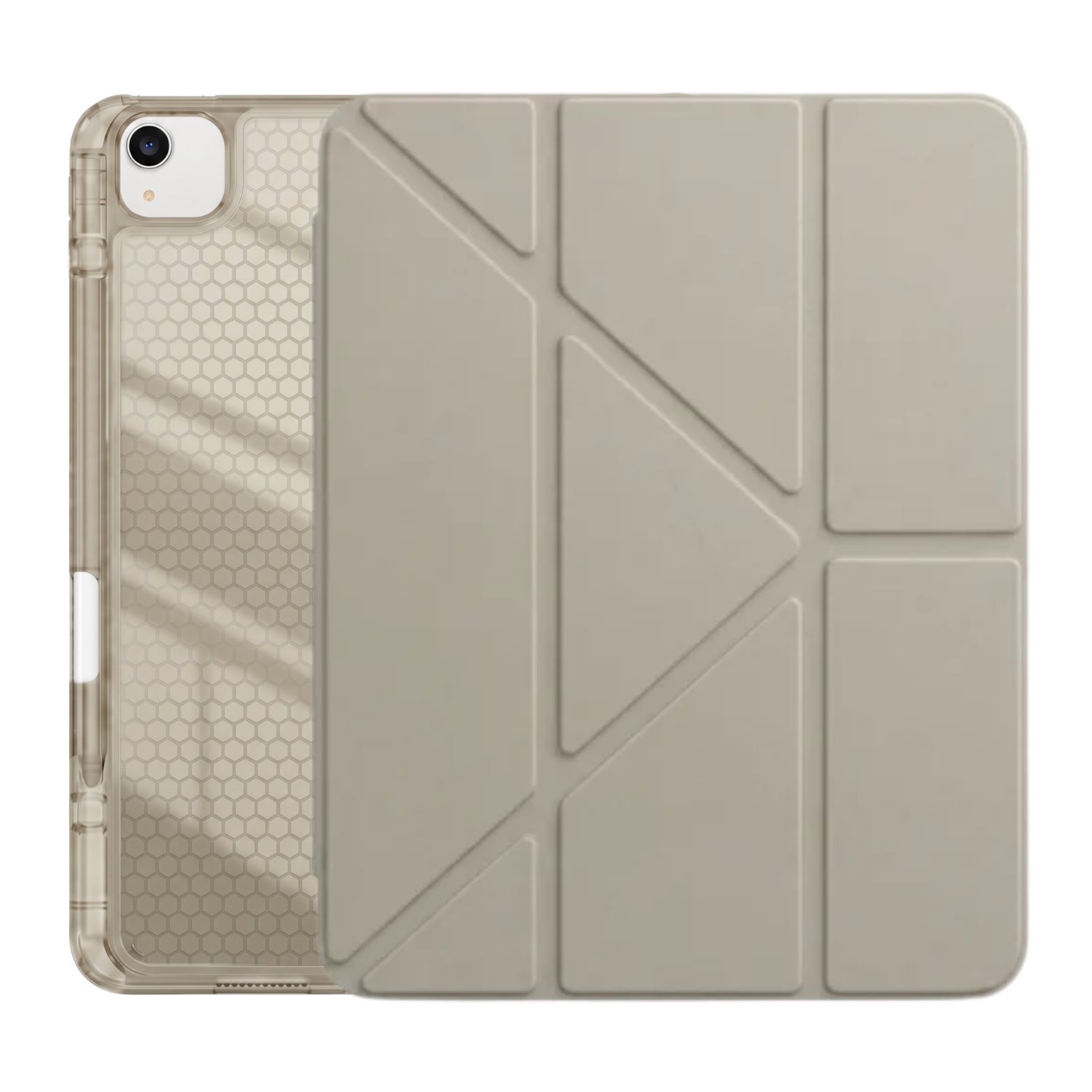 PS iPad Air 13 inç (M4)/(M3)/(M2) Tri Folding Standlı Kılıf - Bej