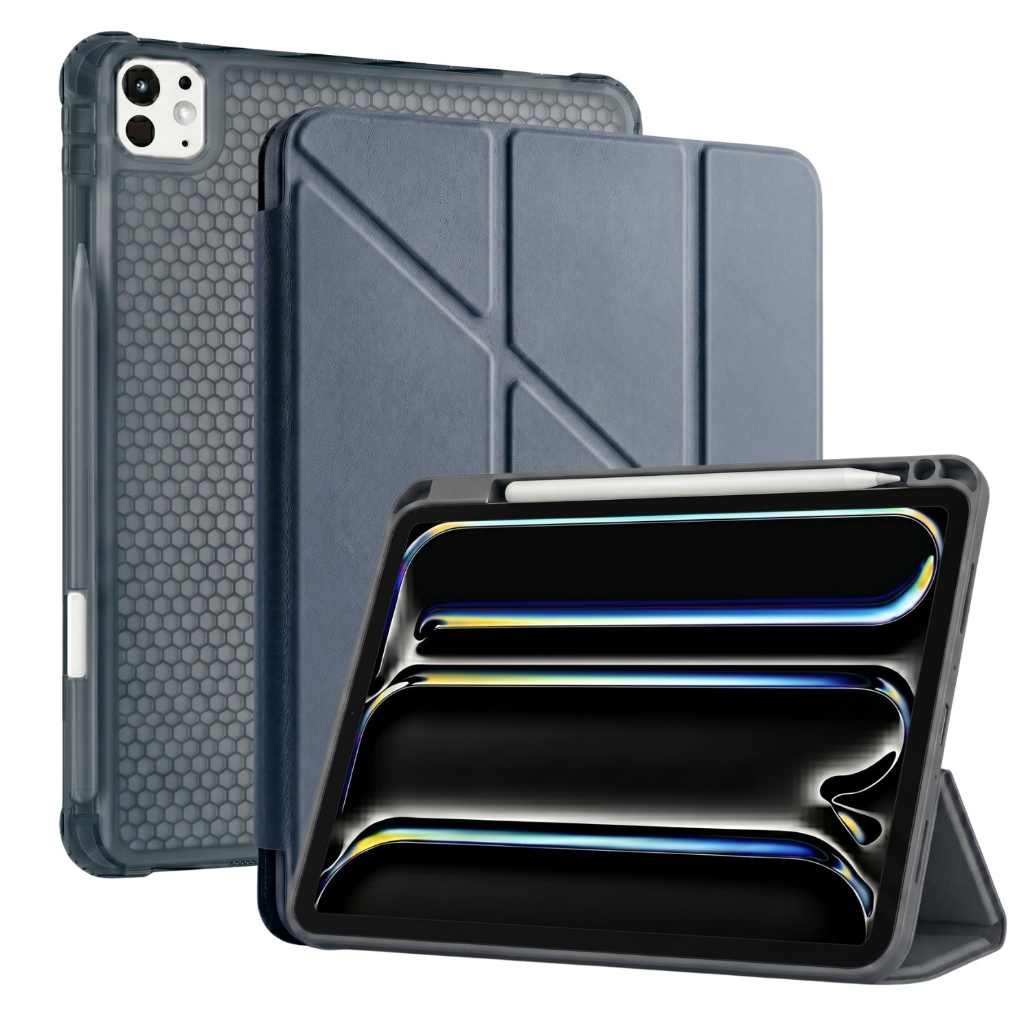 PS iPad Pro 13 inç (M5)/(M4) Tri Folding Standlı Kılıf - Gri
