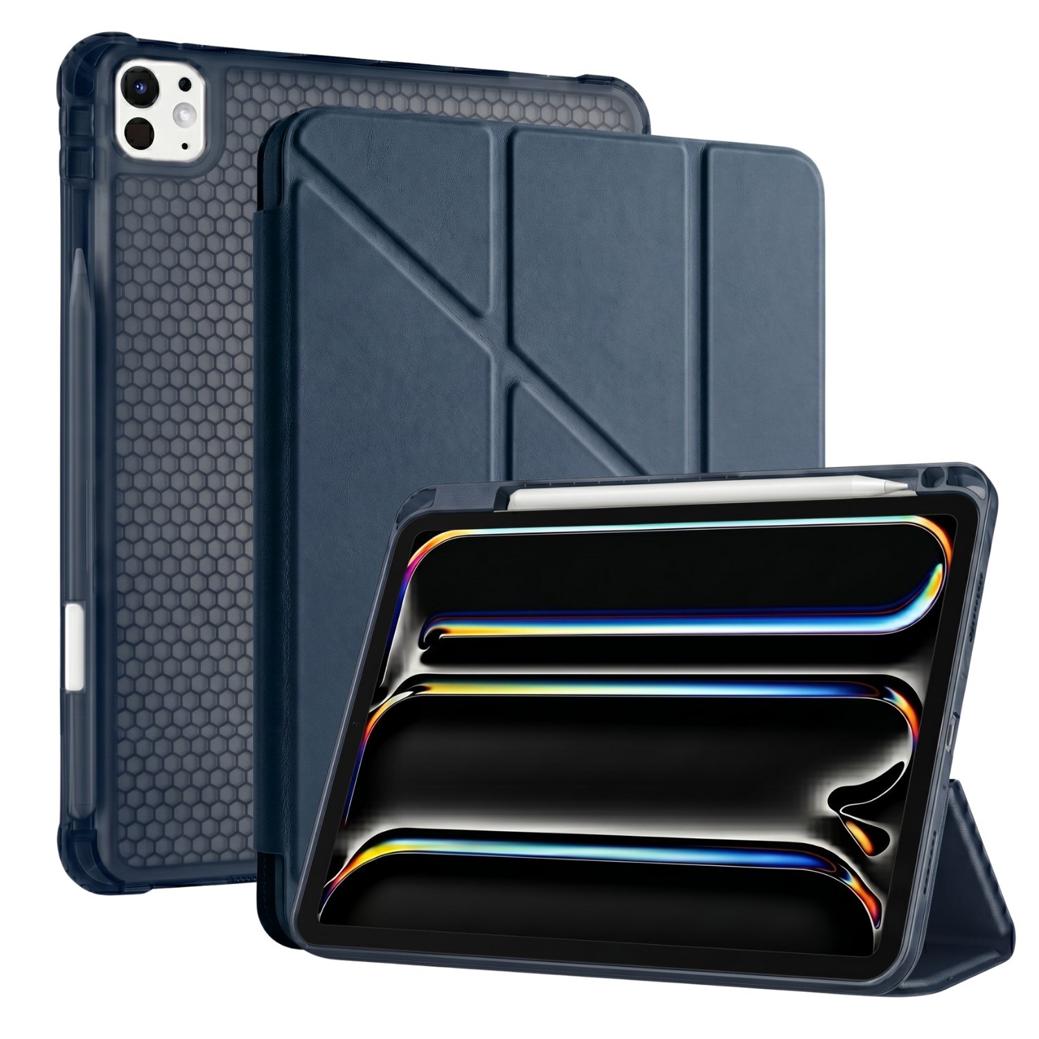PS iPad Pro 13 inç (M5)/(M4) Tri Folding Standlı Kılıf - Lacivert