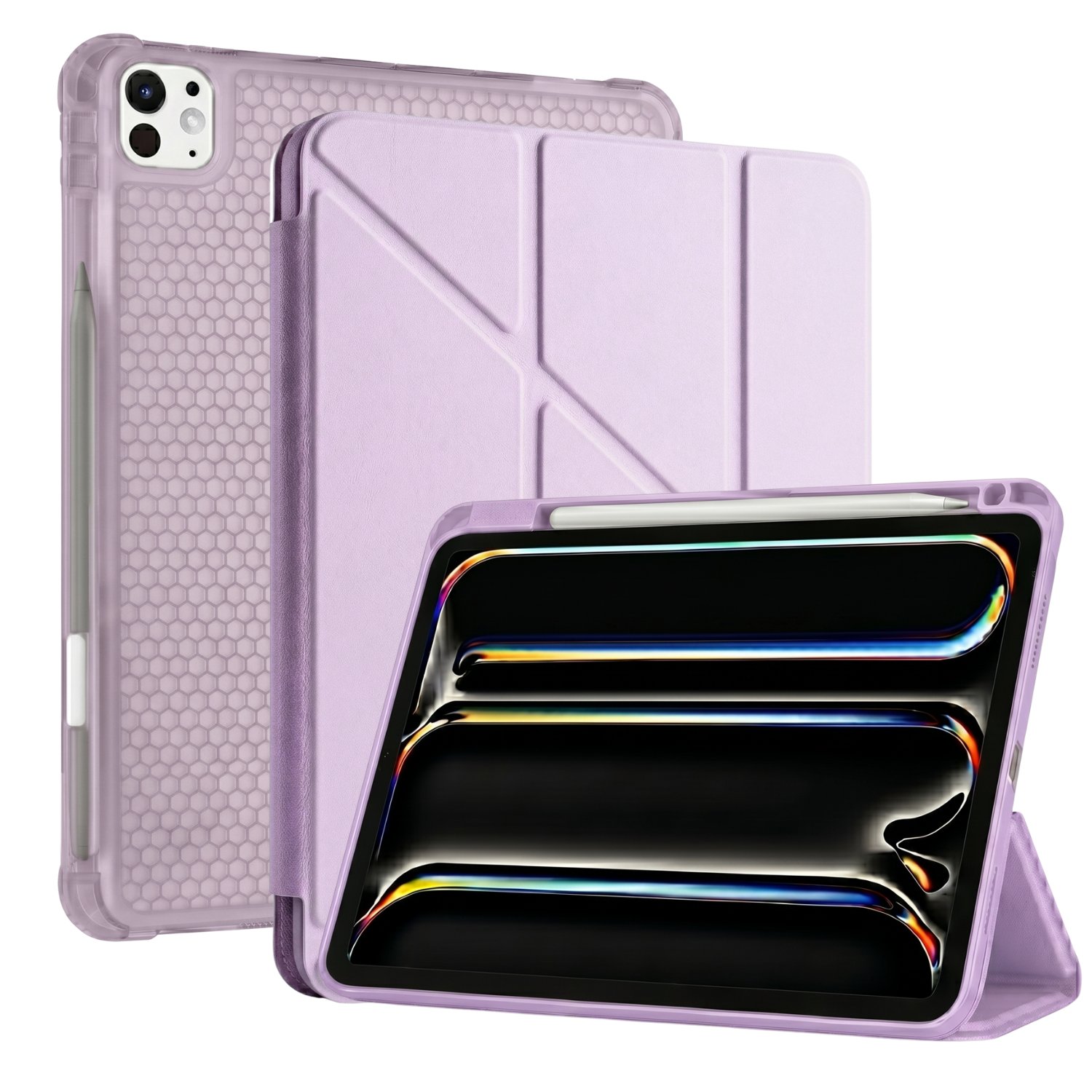 PS iPad Pro 13 inç (M5)/(M4) Tri Folding Standlı Kılıf - Lila
