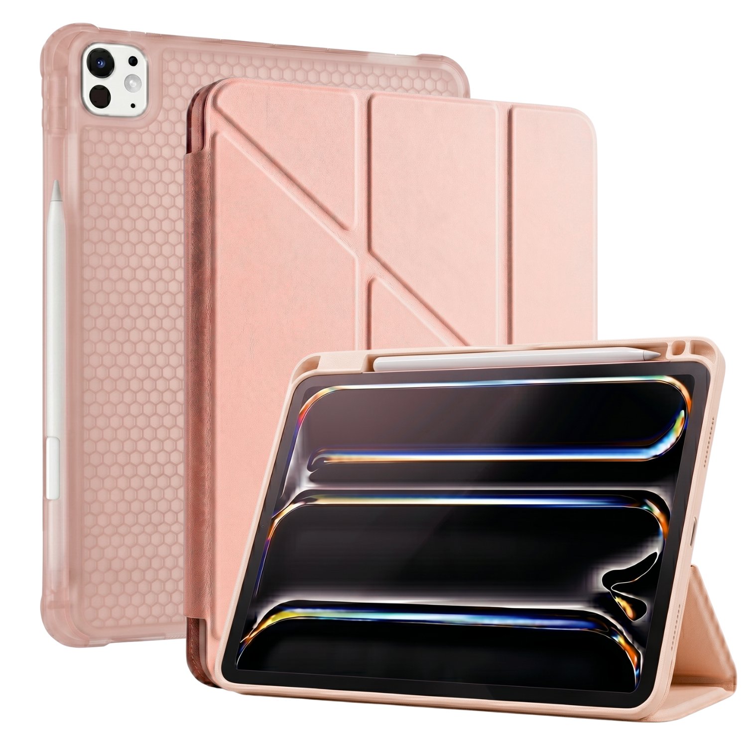 PS iPad Pro 13 inç (M5)/(M4) Tri Folding Standlı Kılıf - Pembe