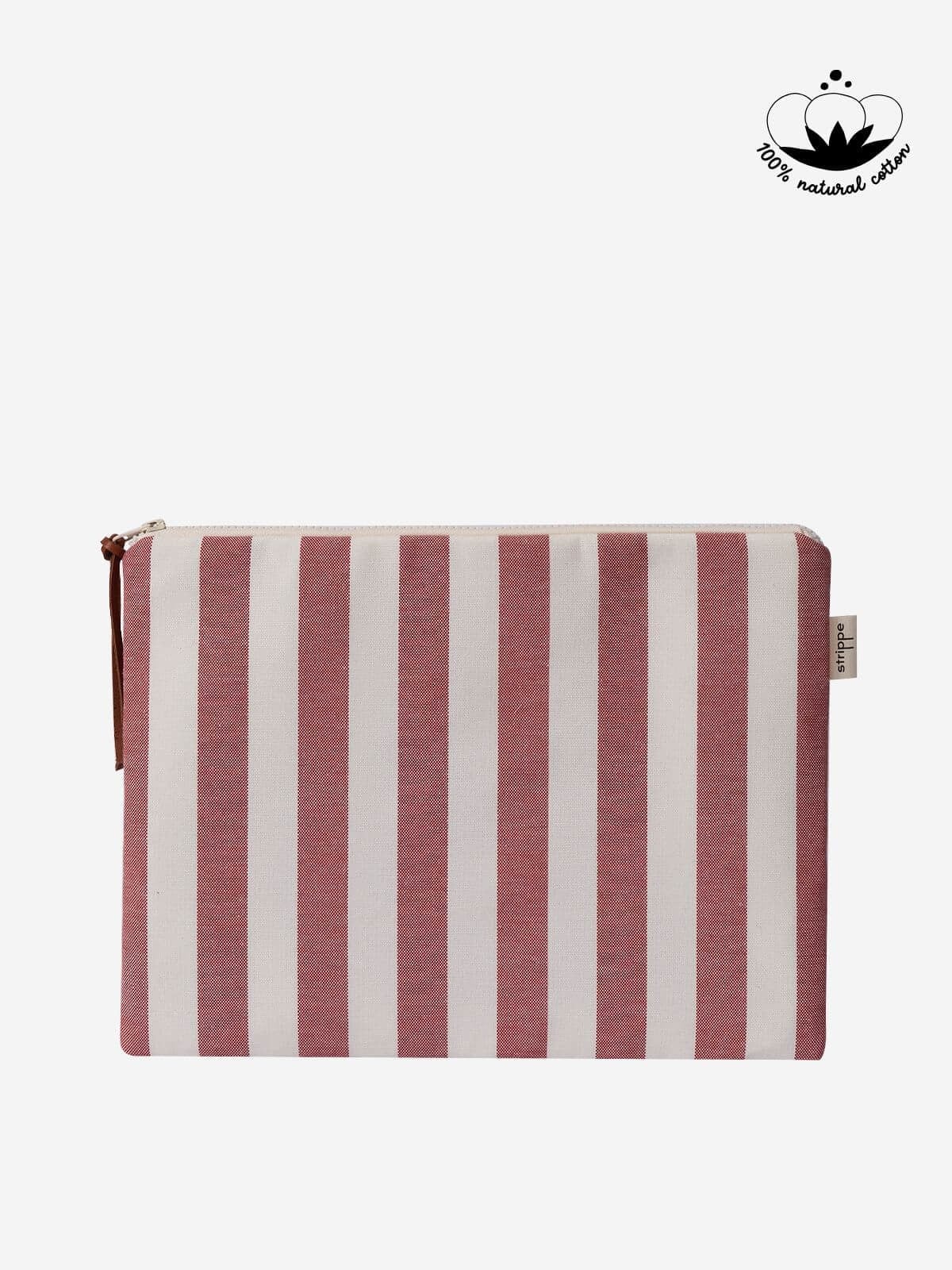 MODE - Kalın Çizgili Bordo Laptop - Tablet Kılıfı