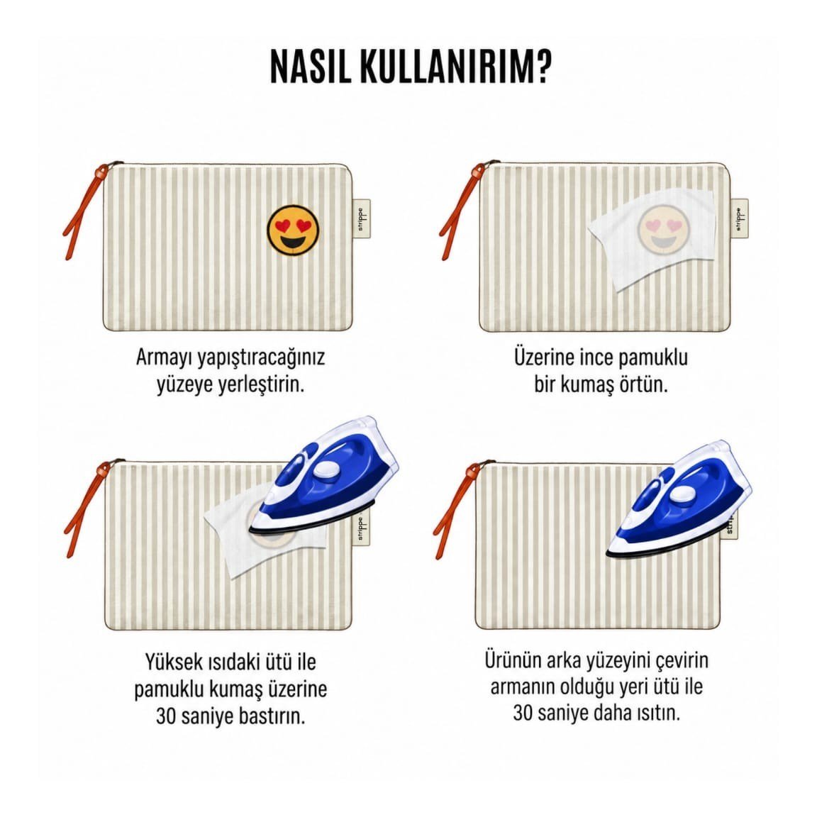 EMOJI PATCH - Kiss - Öpücük Desen Yapışkanlı Yama