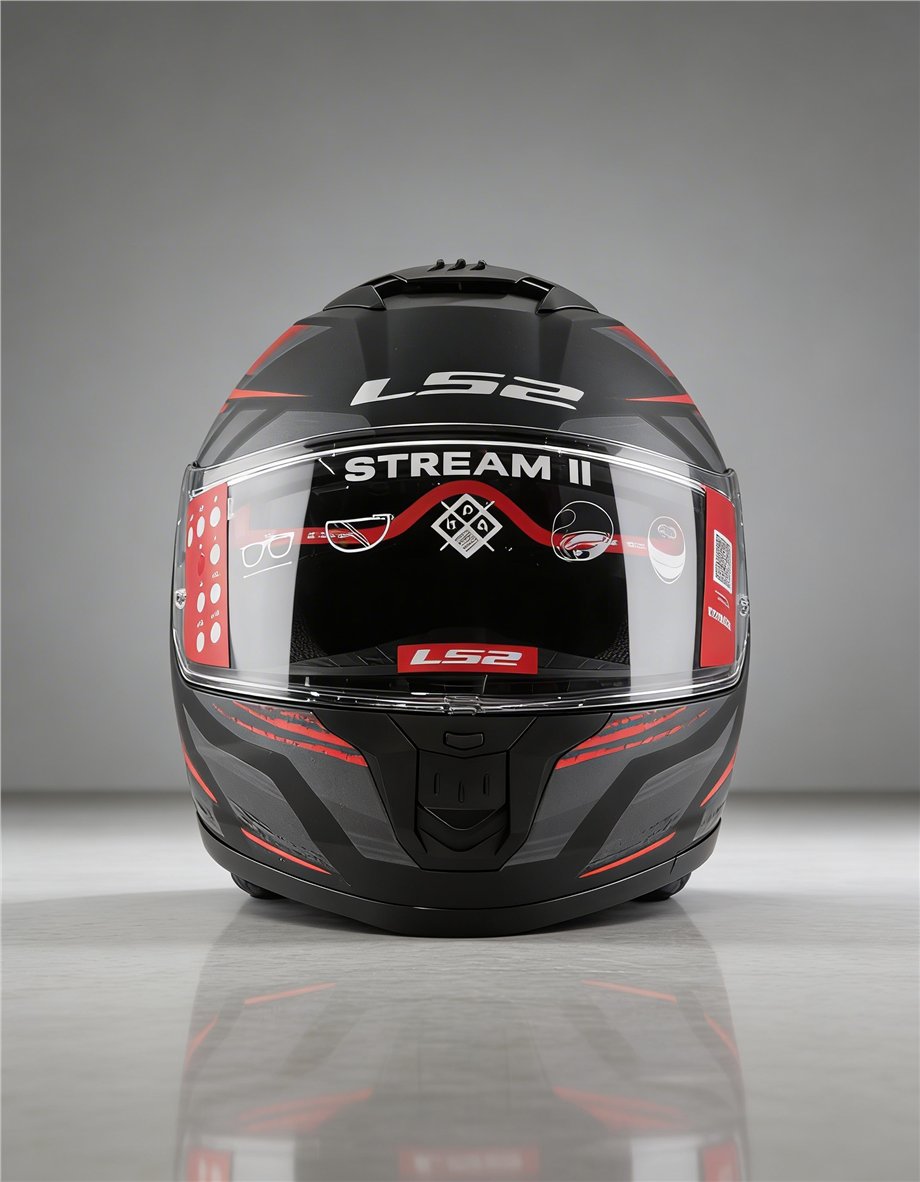 LS2 STREAM 2 FURY MAT SİYAH-GRİ-KIRMIZI KASK-90499241
