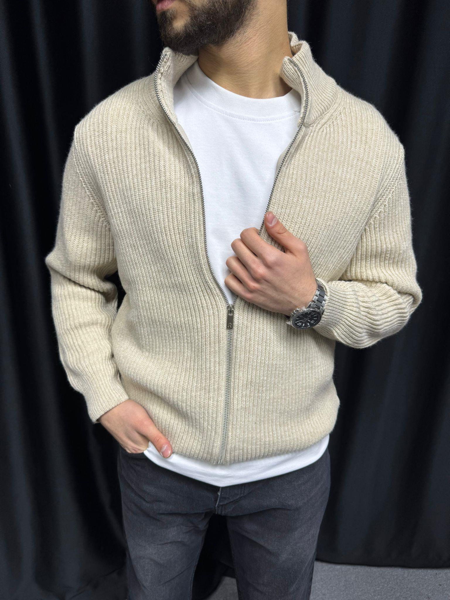 Rtr Triko Oversize Hırka Krem