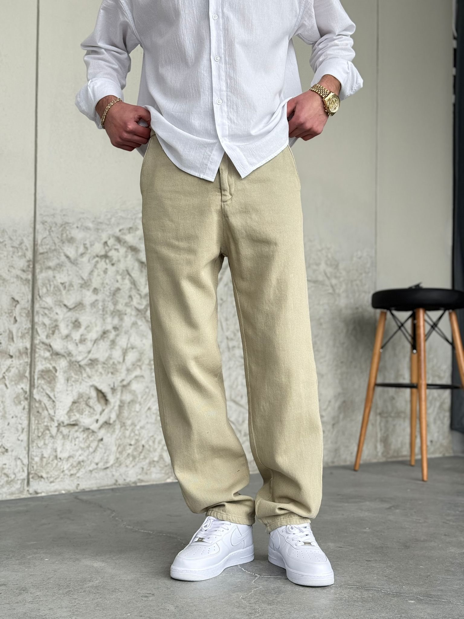 Mint Yeşili Regular Kalıp Gabardin Pantolon