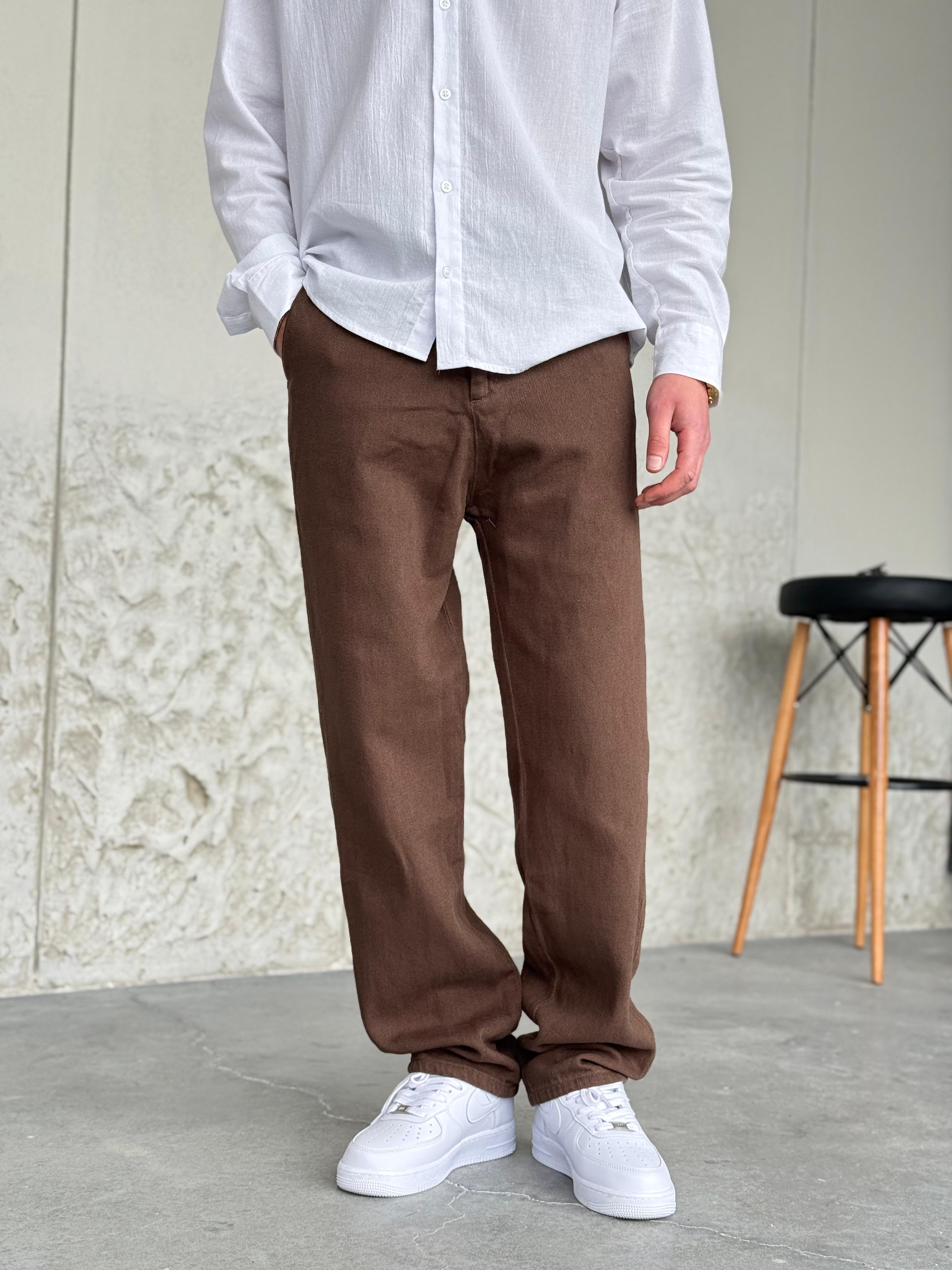 Regular Kalıp Gabardin Kahve Pantolon
