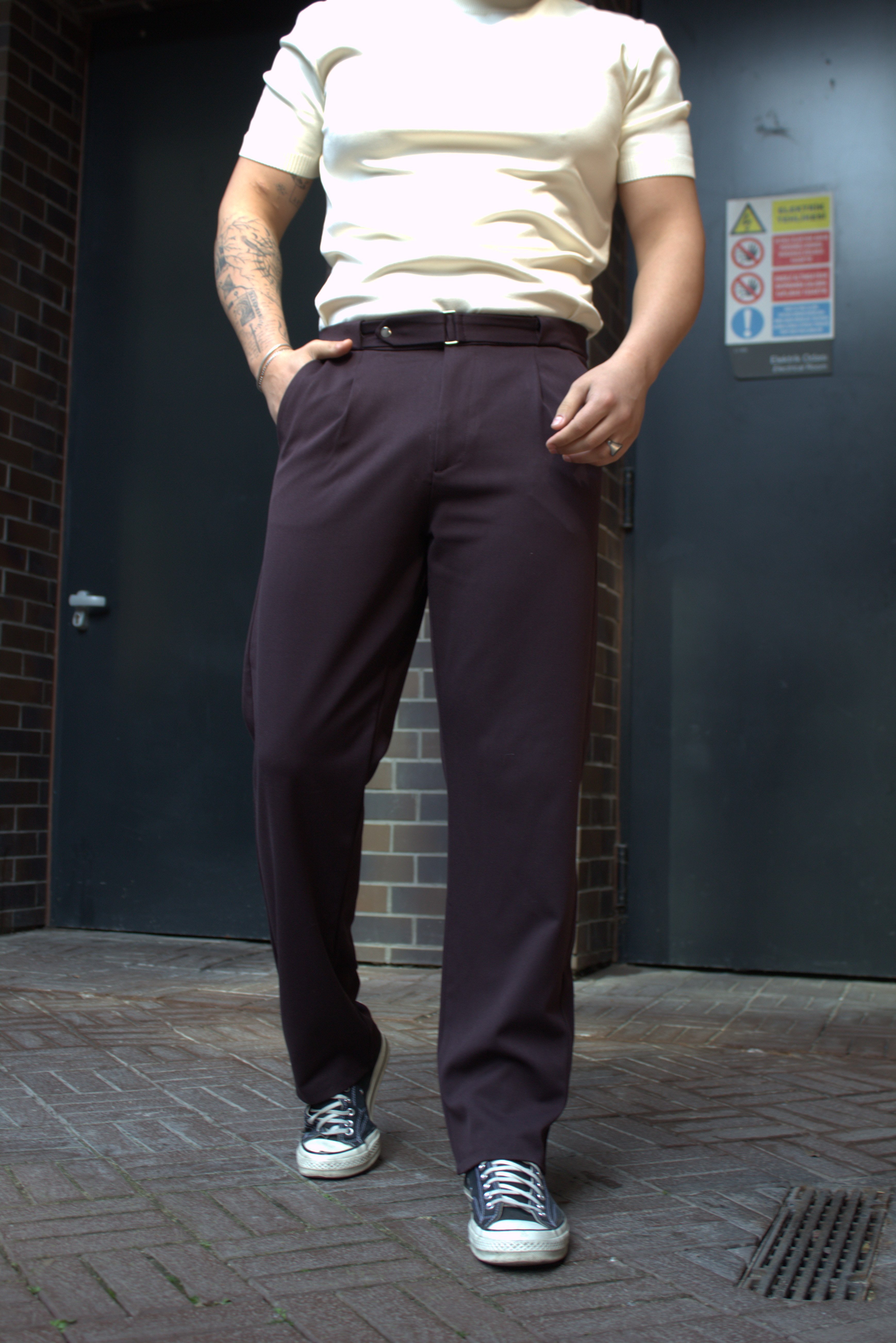 Casual Bordo Kumaş Pantolon