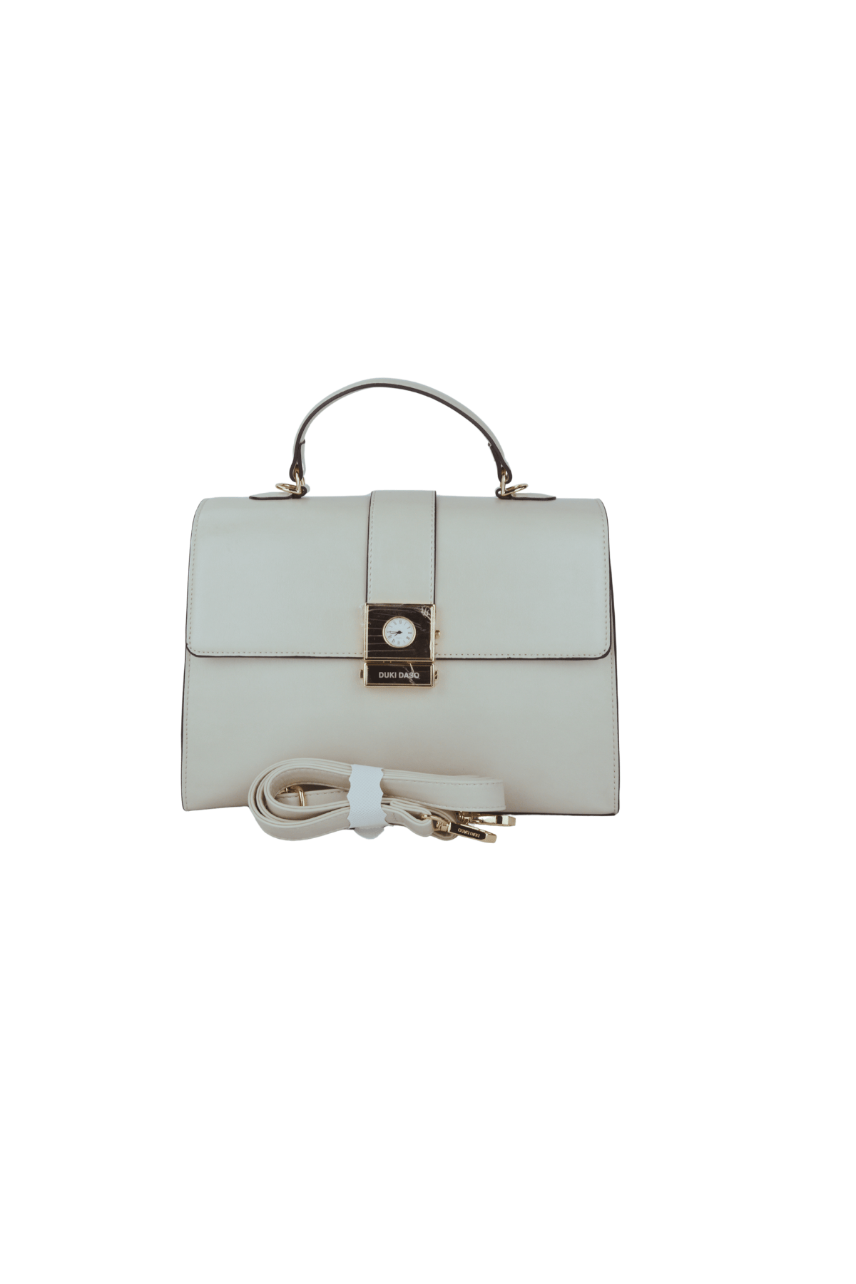 Duki Daso Açık Bej Kadın Saat Detaylı Lüks Kapaklı El ve Omuz Çantası | SUMMER T8463 AÇIK BEJ TEK BÖLMELİ FERMUAR GÖZLÜ VE CEPLİ